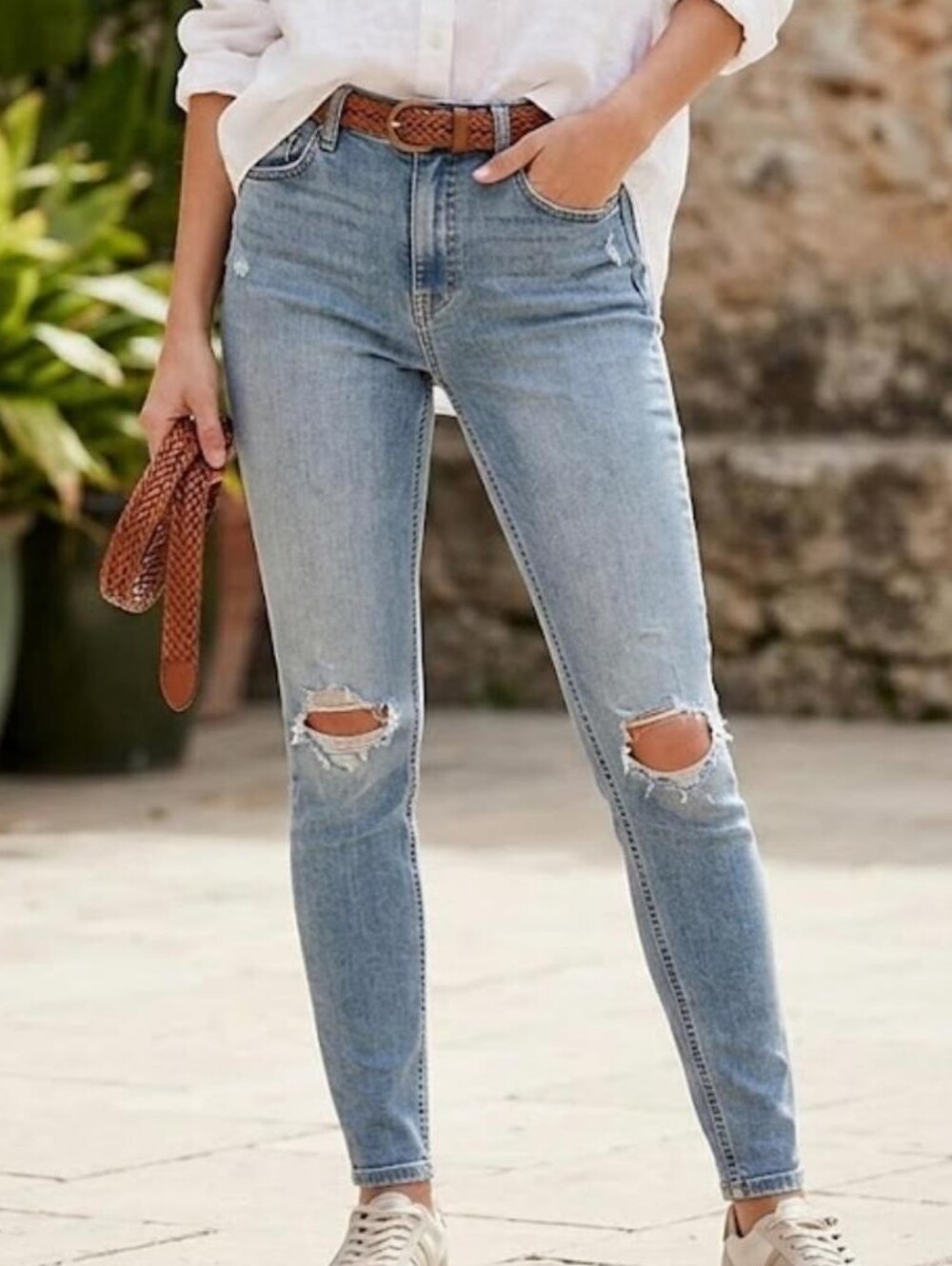 Free People  Busted Knee Skinny Jeans 28